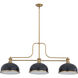 Melange 3 Light 52 inch Heritage Brass Billiard Ceiling Light