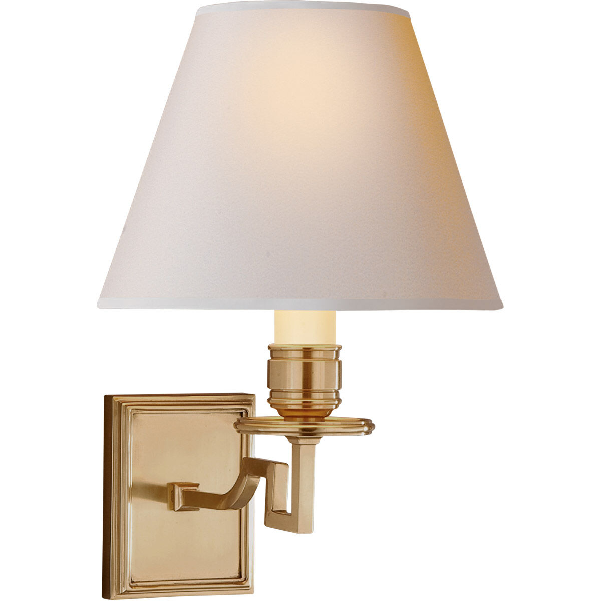 Alexa Hampton Dean 1 Light 8.25 inch Natural Brass Single Arm Sconce Wall Light in Natural Paper