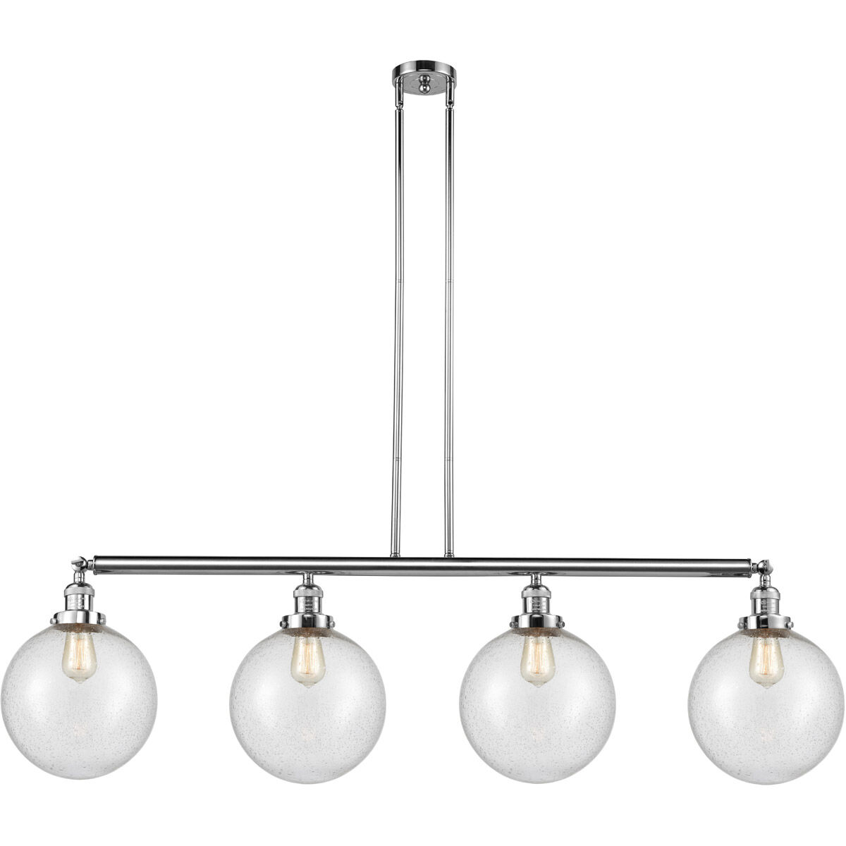 Franklin Restoration X-Large Beacon LED 54 inch Polished Chrome Island Light Ceiling Light in Seedy Glass, Franklin Restoration