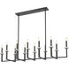 Gaultier 12 Light 56.75 inch Matte Black and Mondern Gold Linear Chandelier Ceiling Light in Matte Black and Modern Gold