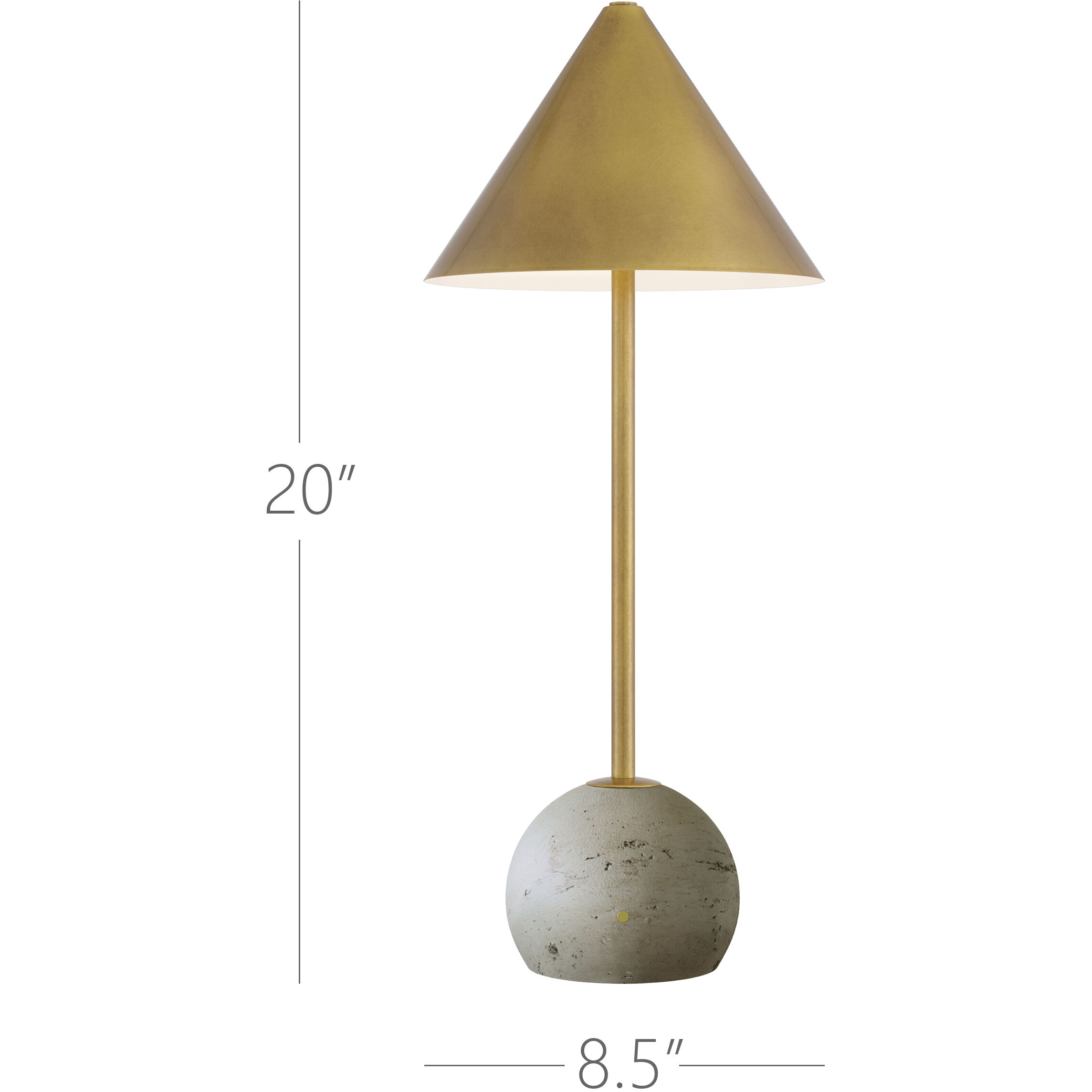 Journey 20 inch 1.50 watt Natural/Antique Brass Cordless Table Lamp Portable Light