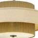 Textile Collection - Narberth Family 3 Light 18 inch Brushed Brass Semi-Flush Ceiling Light, EVOLV