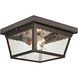Springfield 2 Light 10 inch Hazelnut Bronze Outdoor Flush Mount