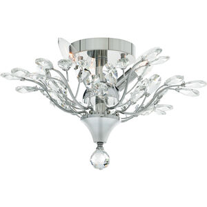 Ivy 3 Light Chrome Drum Shade Flush Mount Ceiling Light