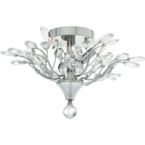 Ivy 3 Light Chrome Drum Shade Flush Mount Ceiling Light