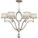 Allegretto 6 Light 39 inch Silver Chandelier Ceiling Light in White Textured Linen