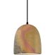 Radiance Collection - Bell Single Drop Pendant in Matte Black, Replaceable Bulb, Harvest Yellow Slate, Black, Form+Finish+Function
