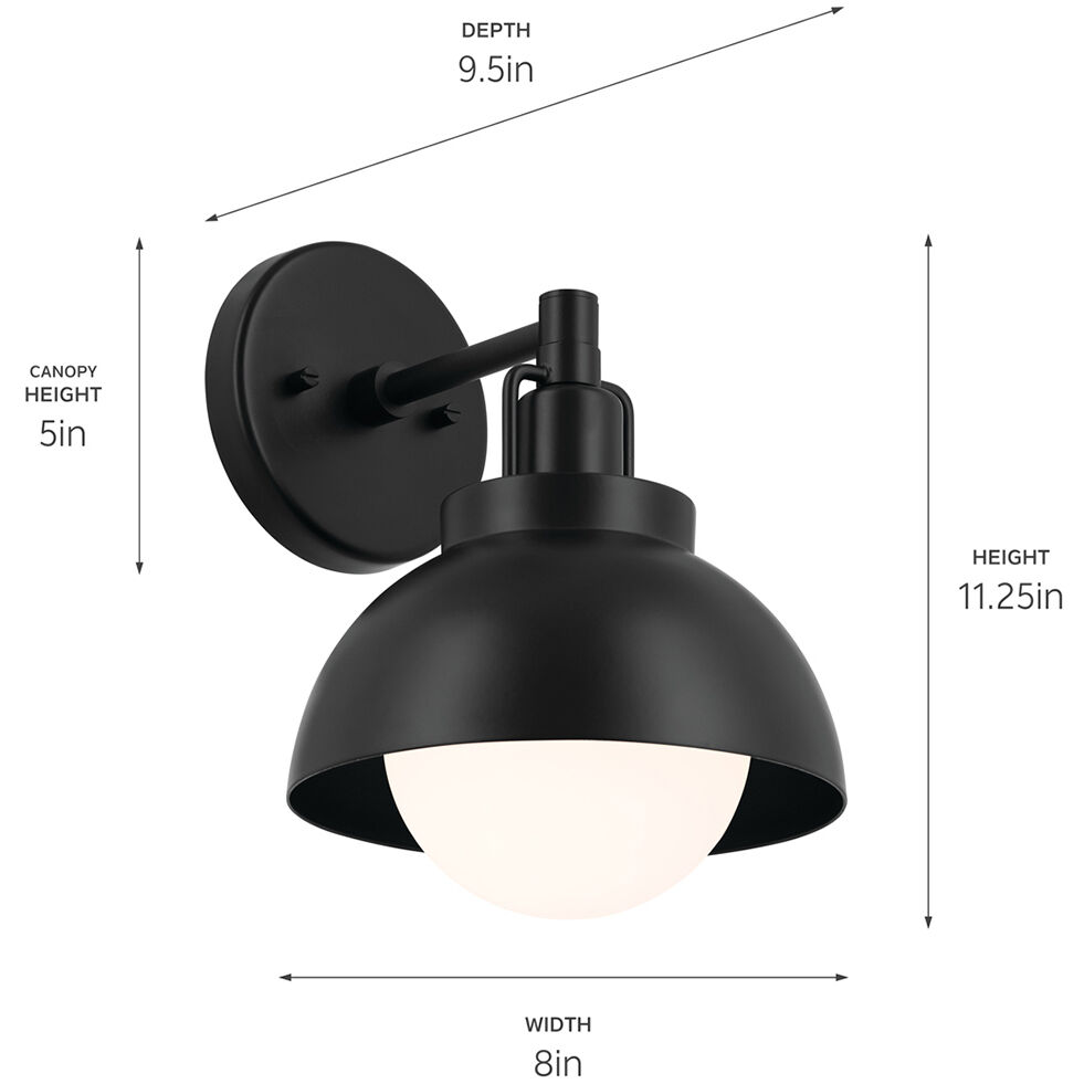 Niva LED 8 inch Black Semi Flush Mount Ceiling Light