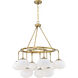 Modern 9 Light 34 inch Natural Brass Chandelier Ceiling Light