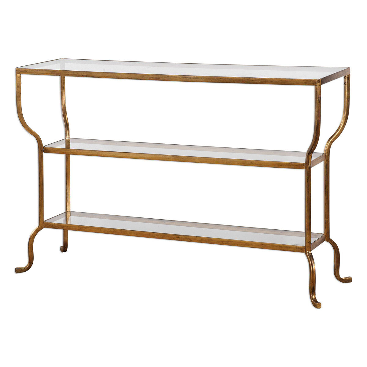 Deline 54 X 14 inch Antiqued Gold Console Table