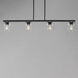 Scoop 4 Light 46 inch Black Linear Pendant Ceiling Light in Clear