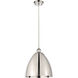 Ballston Dome 1 Light 12 inch Polished Nickel Mini Pendant Ceiling Light