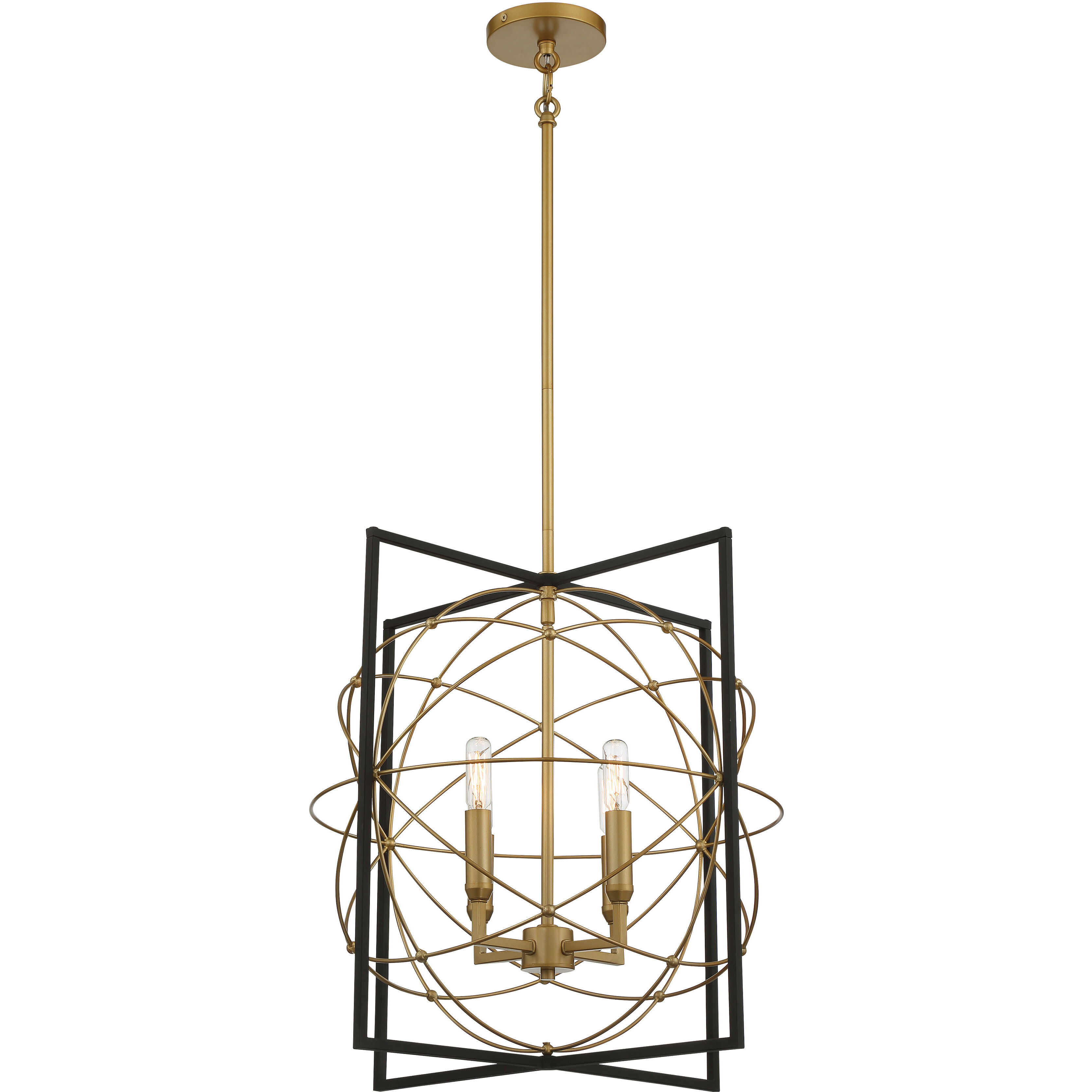 Titans Trace 4 Light 19 inch Sand Coal/Painted Honey Gold Pendant Ceiling Light