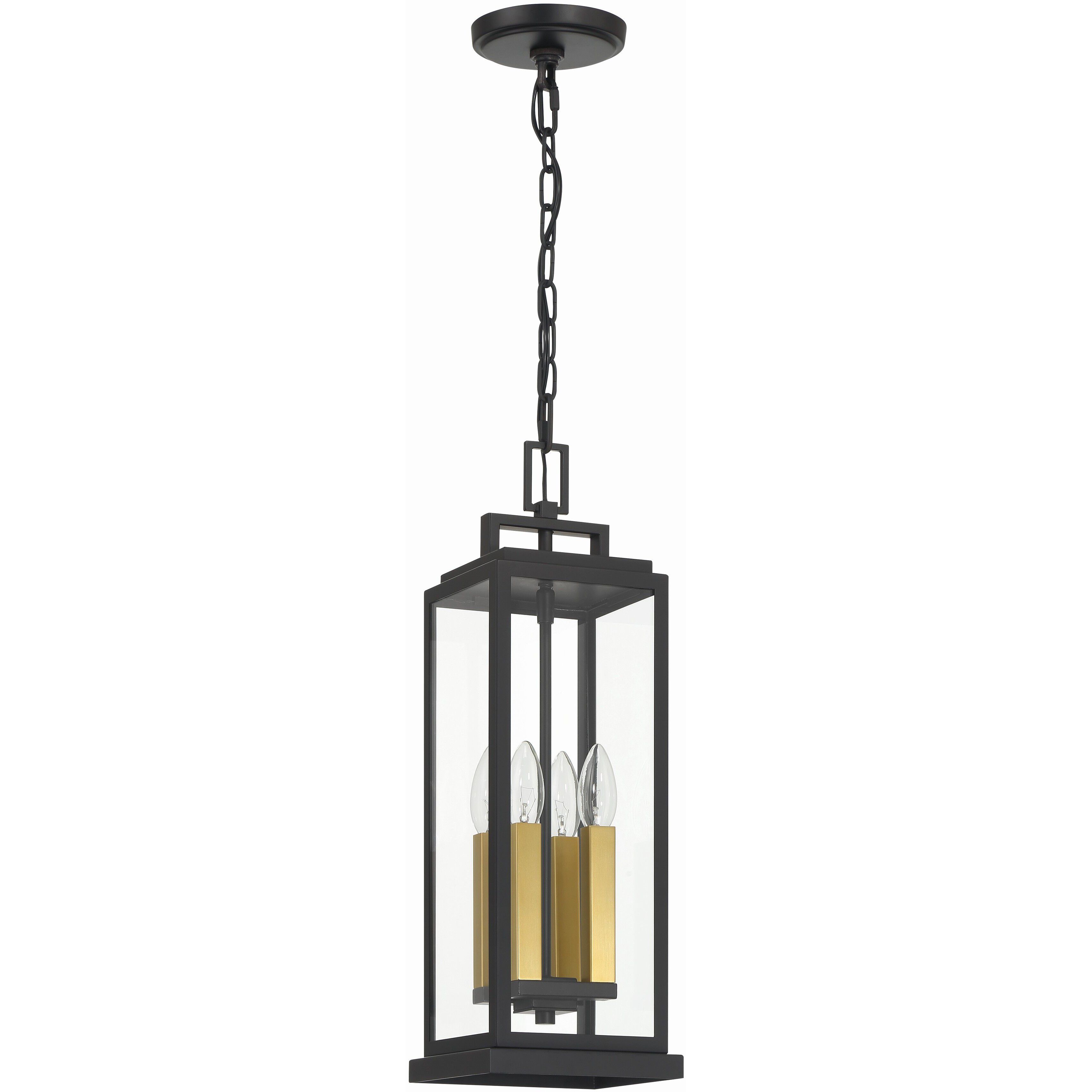 Aspen 4 Light 6.5 inch Matte Black Outdoor Pendant