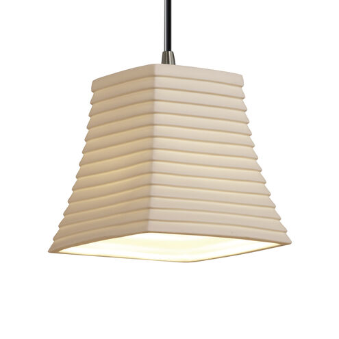 Limoges 1 Light 6 inch Brushed Nickel Pendant Ceiling Light in Cord, Sawtooth, Square Flared 
