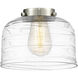 Franklin Restoration Bell LED 8 inch Brushed Brass Mini Pendant Ceiling Light in Clear Deco Swirl