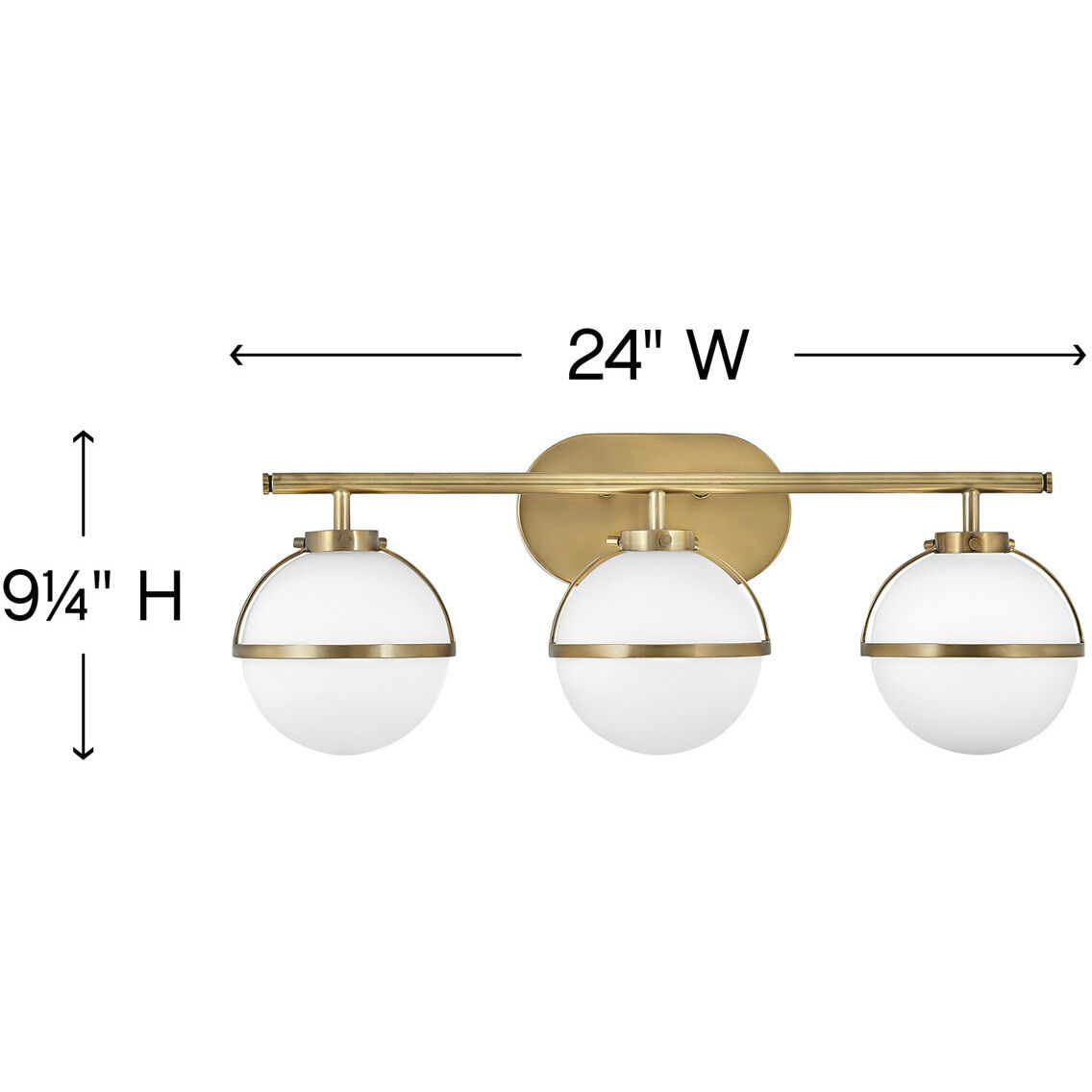 Hollis LED 24 inch Heritage Brass Vanity Light Wall Light