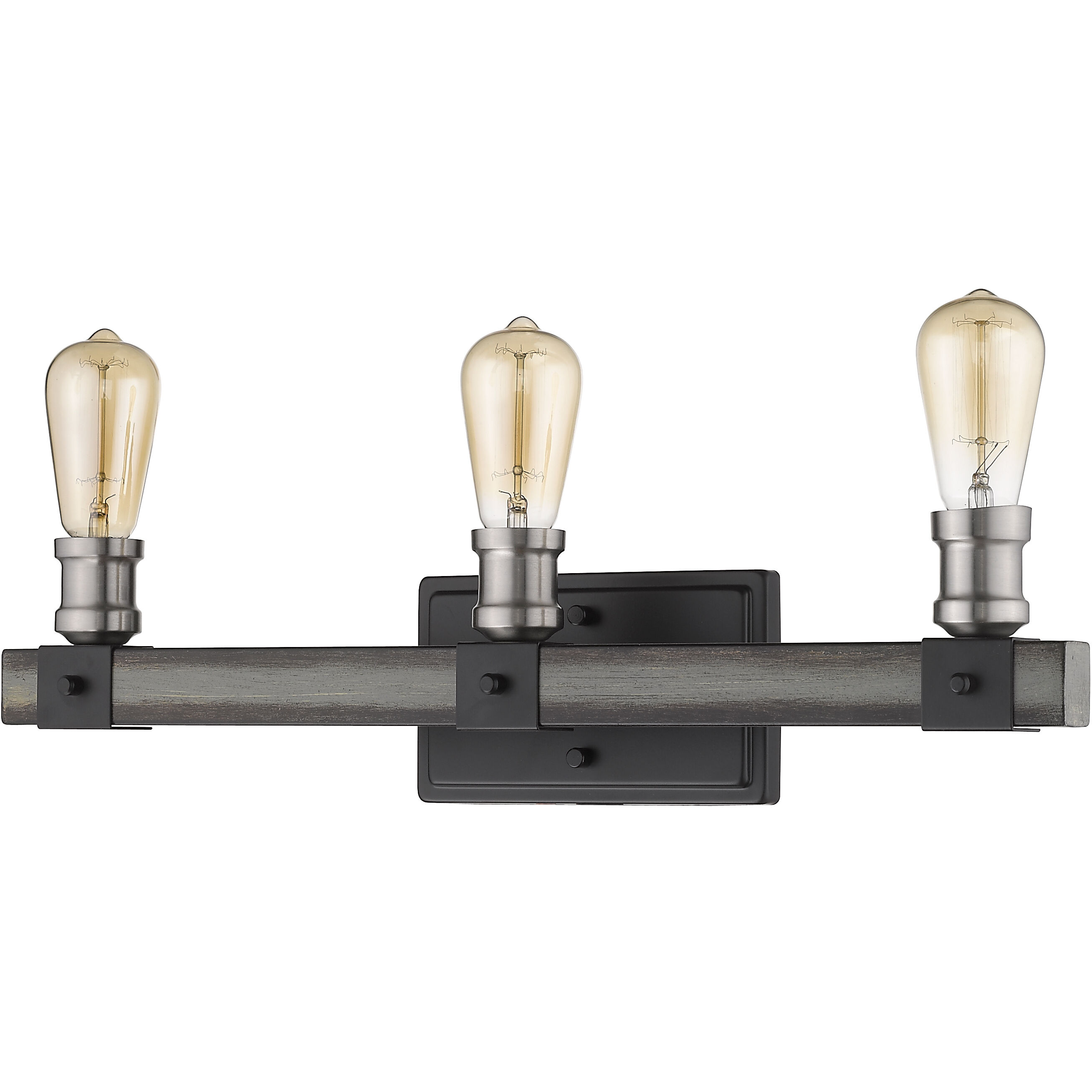 Kirkland 3 Light 22 inch Ashen Barnboard Vanity Wall Light