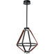 Art & Alchemy Aspen LED 16.6 inch Black Pendant Ceiling Light in Chestnut Leather with Alabaster