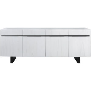 Checkmate 72 X 18 inch Checkmate White with Black Credenza