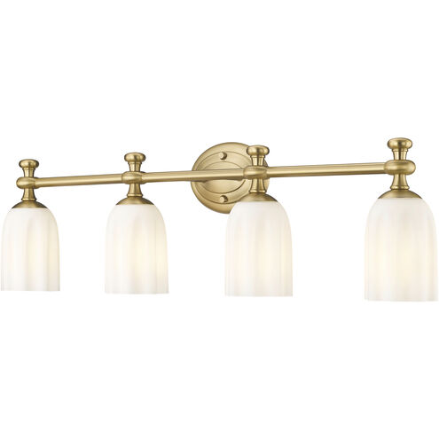 Orion 4 Light 31.25 inch Modern Gold Bath Vanity Light Wall Light