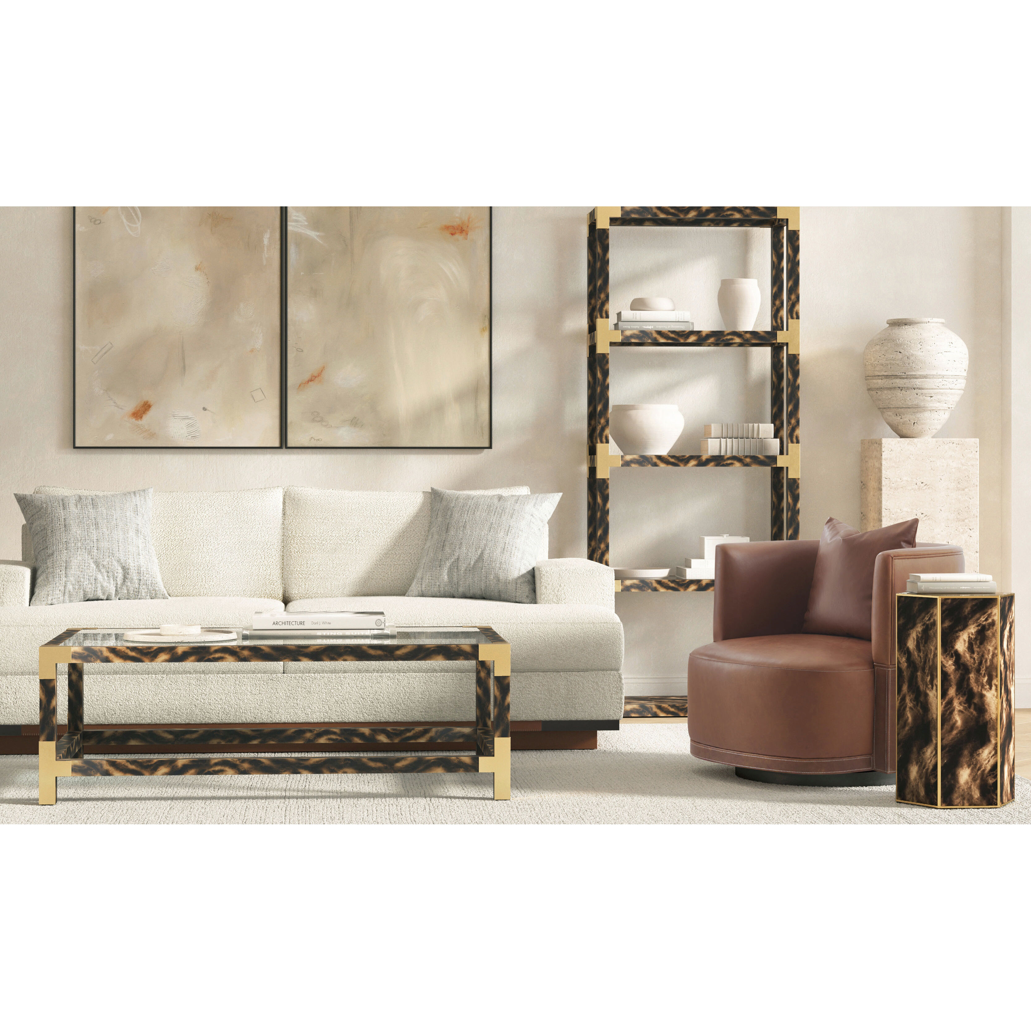 Arakan 80 X 32 X 15 inch Etagere, Wooden, 4-Shelf