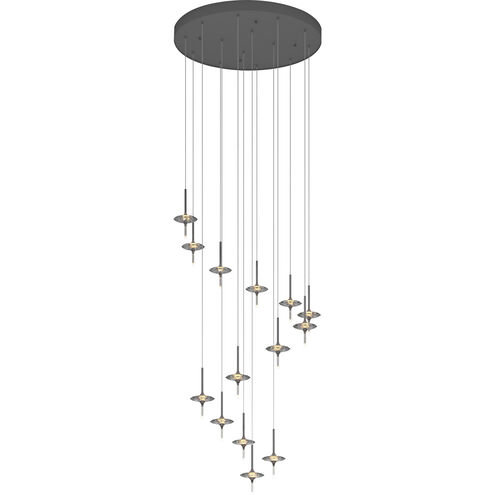 Light-Year LED 31.5 inch Chrome and Gray Multi-Pendant Ceiling Light