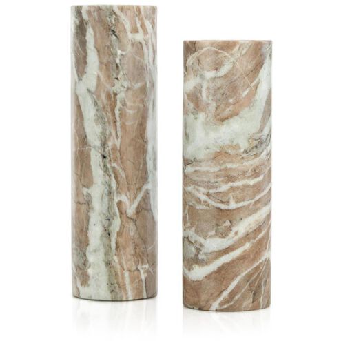 Marble Pillar 12 inch Candleholders, Set of 2