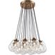 Boudreaux 17 Light 29 inch Antique Gold with Matte Black Chandelier Ceiling Light