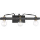 Ravella 3 Light 24 inch Black Bath Light Wall Light