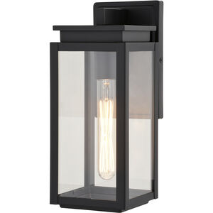 Uptown 1 Light 12.5 inch Matte Black Outdoor Wall Lantern