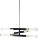 Tubo 6 Light 35 inch Matte Black Pendant Ceiling Light in Matte Black and Chrome