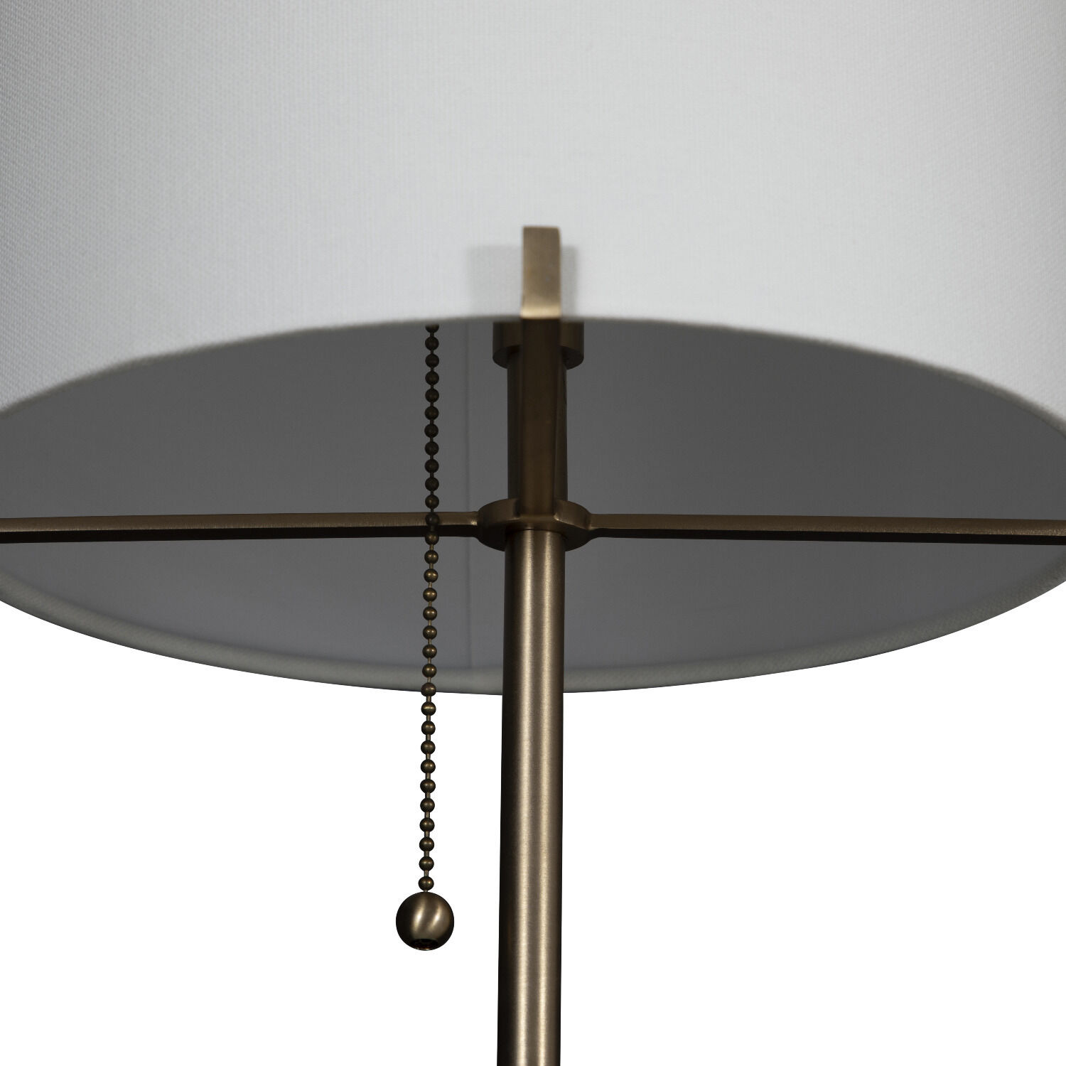 Florence 58 inch Brushed Brass / White Linen Table Lamp Portable Light