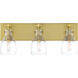 Tiberia 3 Light 22 inch Soft Brass Bath Light Wall Light
