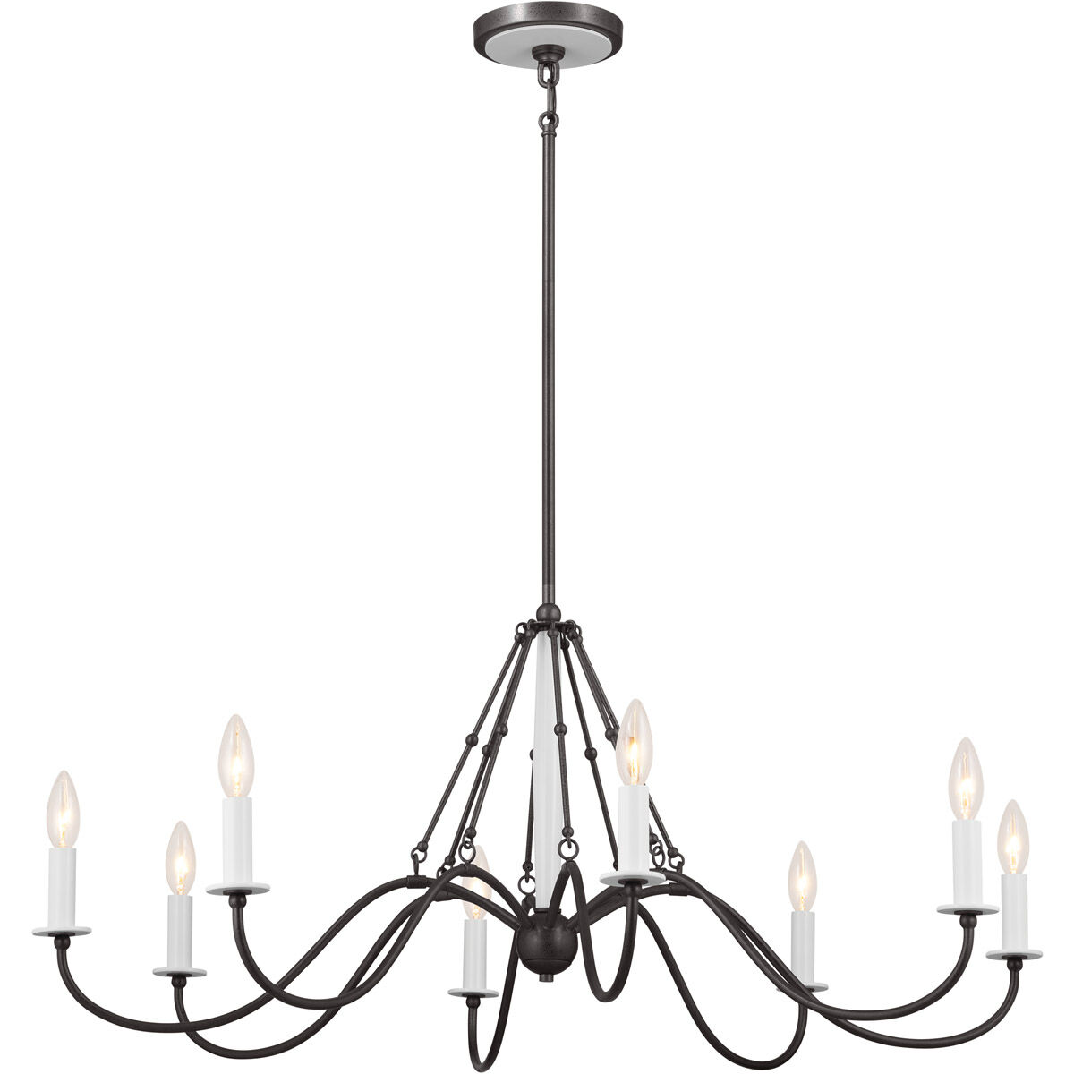 Homestead Freesia 8 Light 38 inch Anvil Iron Chandelier Ceiling Light, Freesia