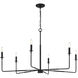 Salerno 6 Light 42 inch Matte Black Chandelier Ceiling Light, Essentials