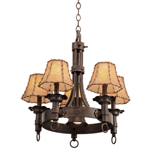 Americana 5 Light 22 inch Tortoise Shell Chandelier Ceiling Light
