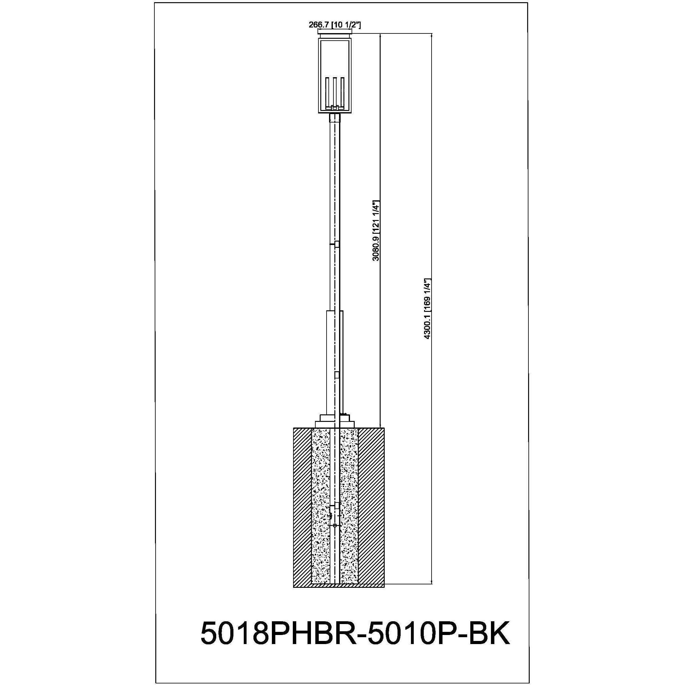 Nova 4 Light 122.25 inch Black Outdoor Post Mounted Fixture in Clear Glass