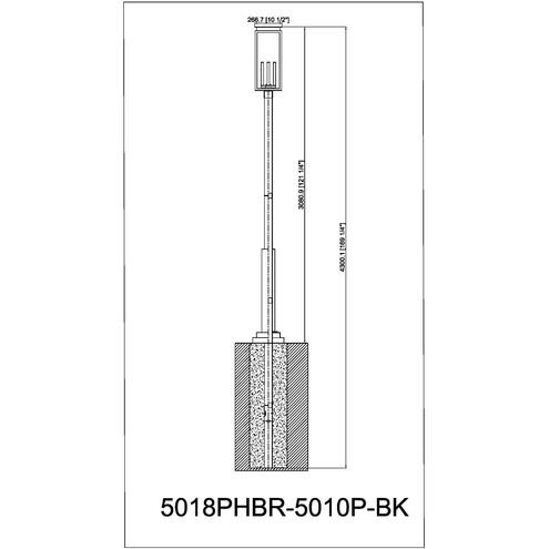 Nova 4 Light 122.25 inch Black Outdoor Post Mounted Fixture in Clear Glass