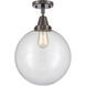 Beacon LED 12 inch Oil Rubbed Bronze Flush Mount Ceiling Light in Clear Glass