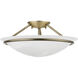 Newburgh 3 Light 16 inch Antique Brass Semi-Flush Ceiling Light
