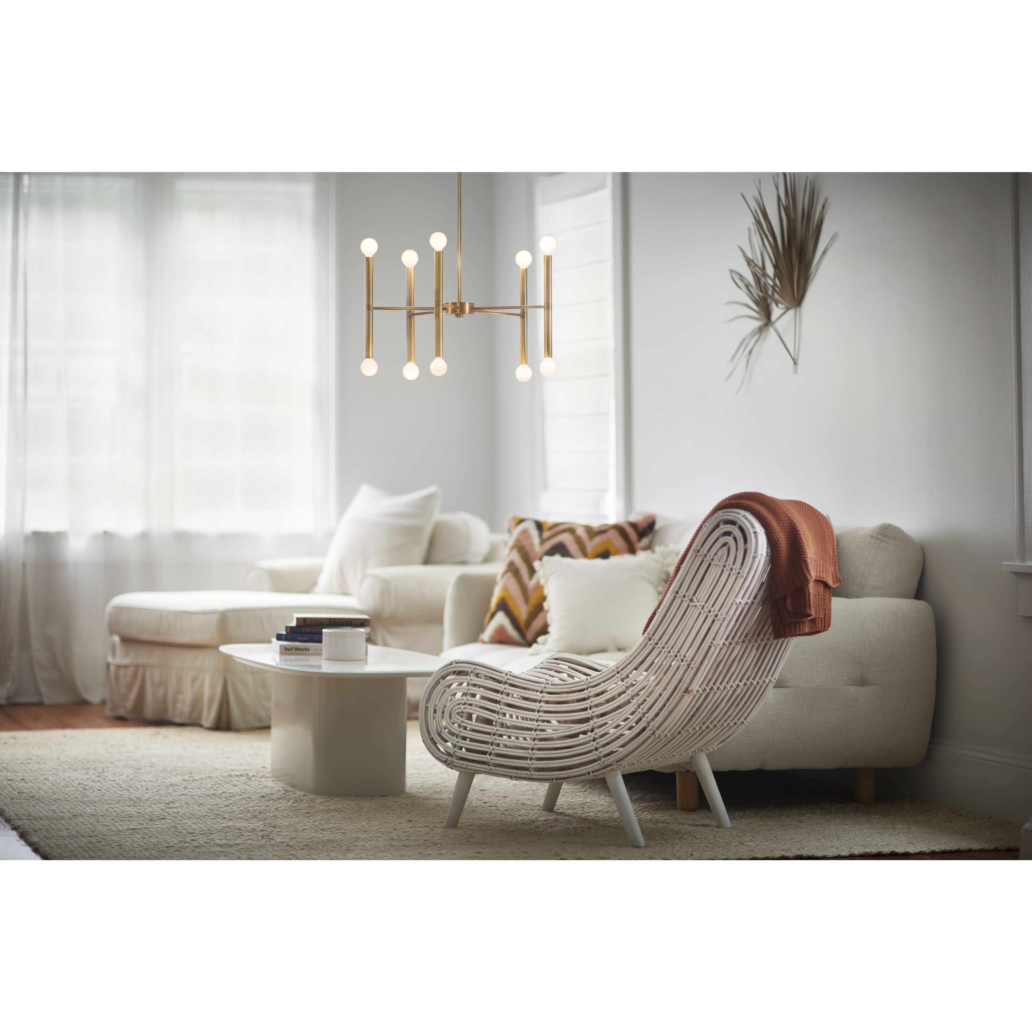 Millie LED 24 inch Lacquered Brass Chandelier Ceiling Light