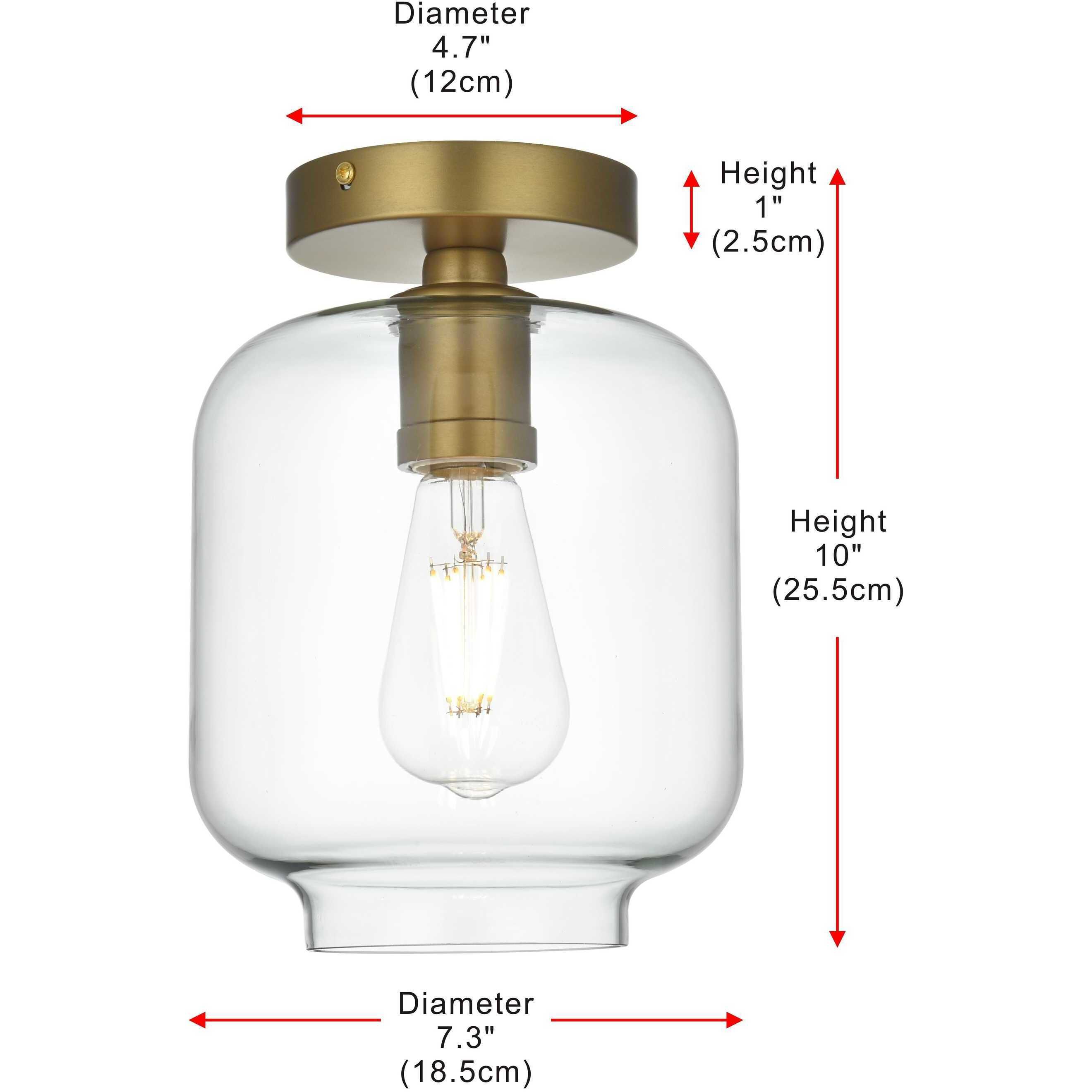 Collier 1 Light 7 inch Satin Gold Flush Mount Ceiling Light