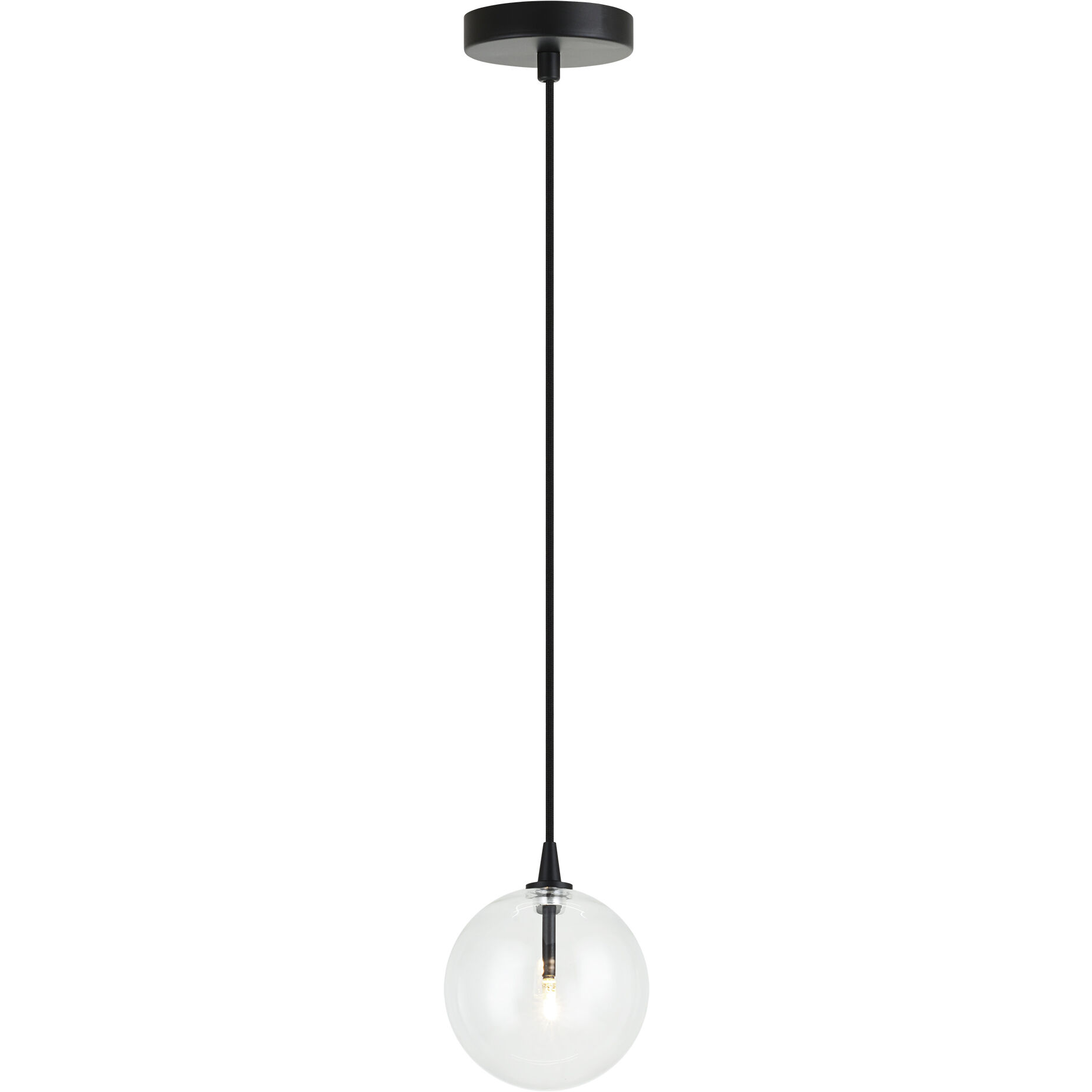 Bolha 1 Light 5.88 inch Black Pendant Ceiling Light in Black and Clear