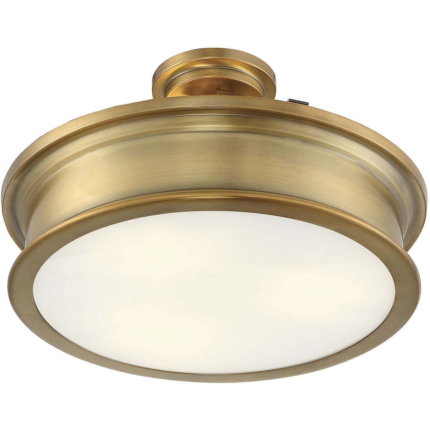 Watkins 3 Light 16 inch Warm Brass Semi-Flush Ceiling Light, Essentials