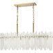 Brinicle 6 Light 36 inch White with Aged Brass Linear Chandelier Ceiling Light