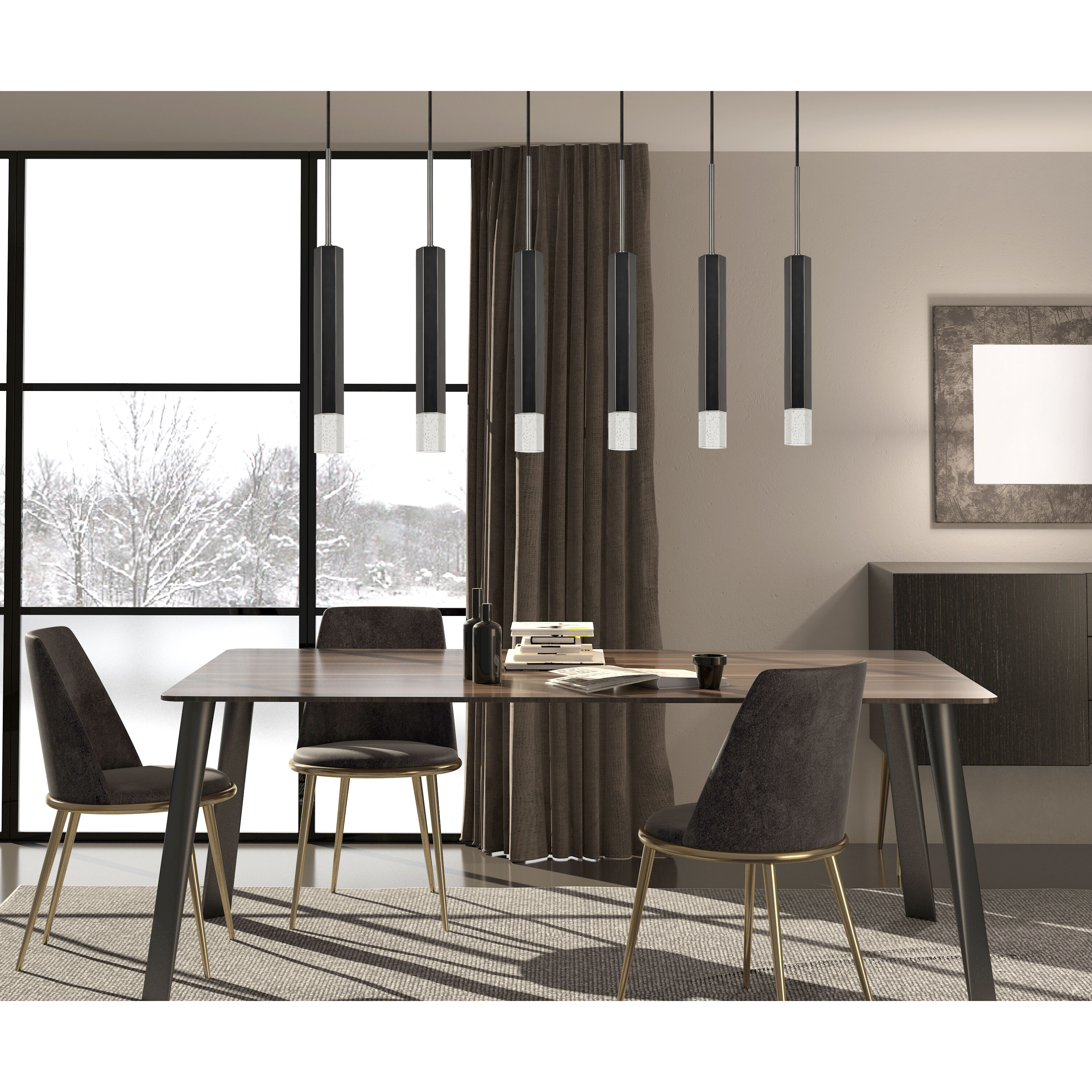 Troy LED 40 inch Gun Metal Pendant Ceiling Light