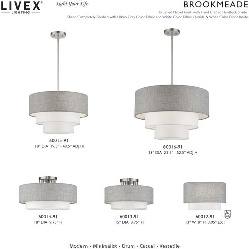 Brookmeade 4 Light 23 inch Brushed Nickel Pendant Chandelier Ceiling Light