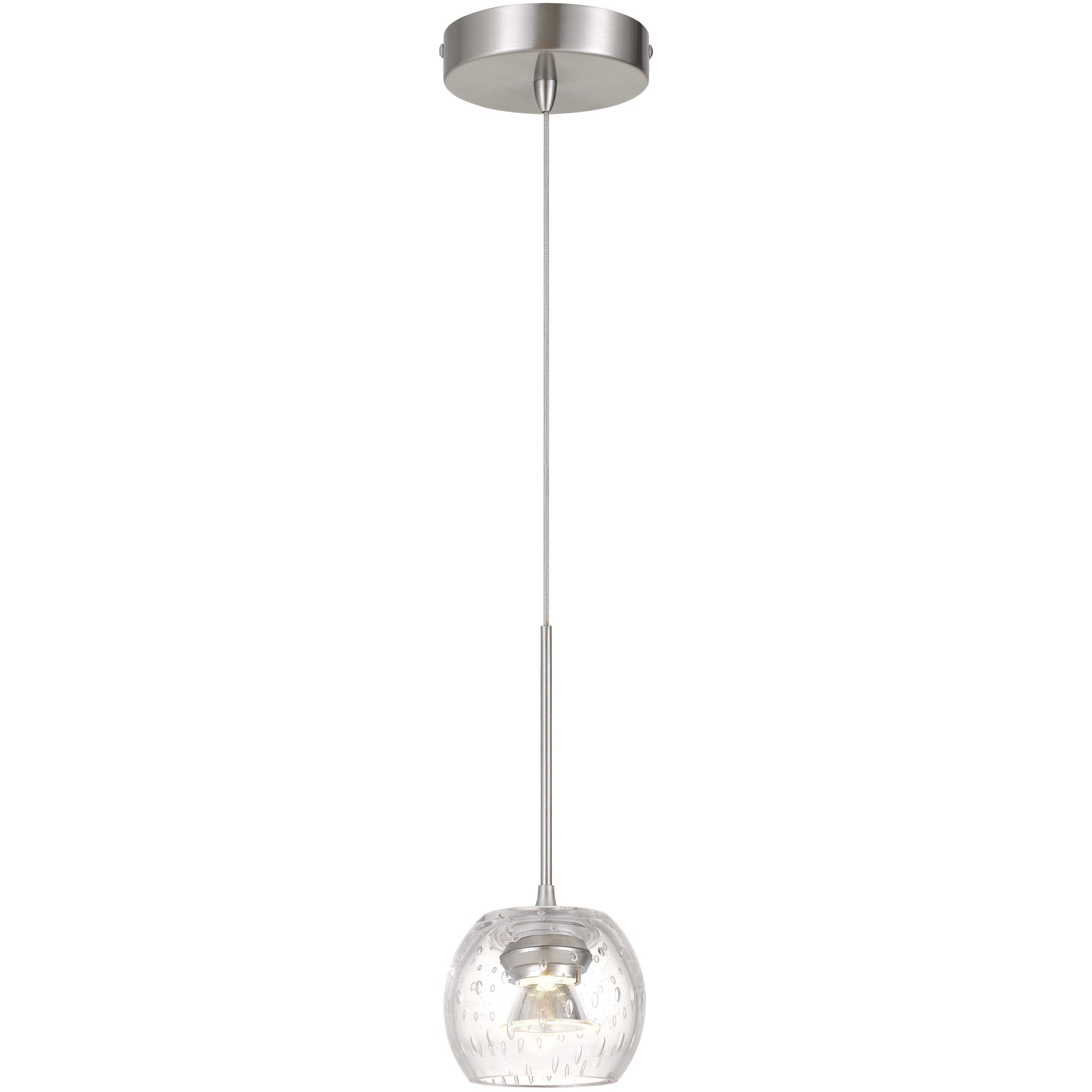 Ithaca LED 5 inch Brushed Steel Pendant Ceiling Light