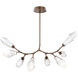 Aalto LED 47 inch Burnished Bronze Linear Pendant Ceiling Light in 3000K LED, Optic Rib Clear, Modern Branch